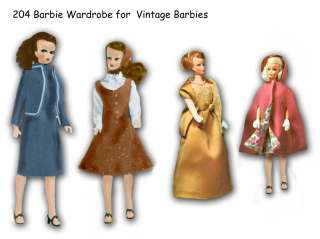 204 Barbie Teen Doll Wardrobe pattern 11 1/2 1960s  