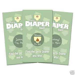 10 Diaper Shower Personalized Party Favors SCRATCH OFF GAMES  