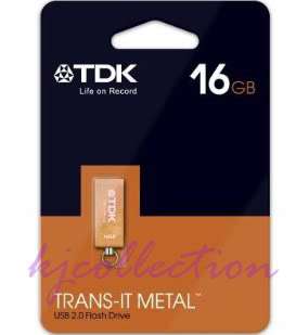 TDK 16GB 16G USB Flash Pen Drive Swivel ORANGE Trans it METAL  