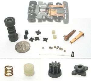 21pc+ 1991 TYCO TCR HO Slot Car Chassis Tune Up Parts  