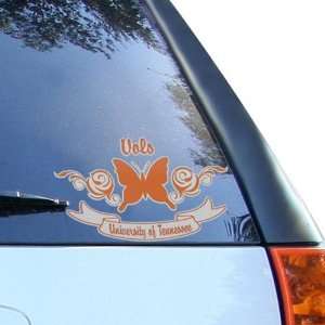   Tennessee Orange White 10 Butterfly Car Decal