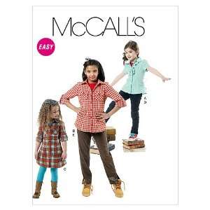  McCalls Patterns M6389 Childrens/Girls Tops, Dress and 