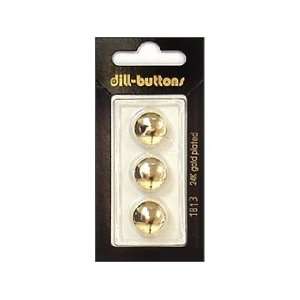  Dill Buttons 13mm Shank Gold 3 pc