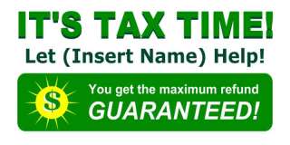 Personalized Income Tax Return Sign Vinyl Banner l 2x4  