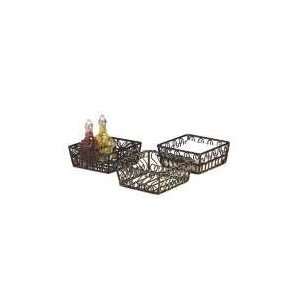   Wrought Iron, Square Bread Basket with Leaf Design