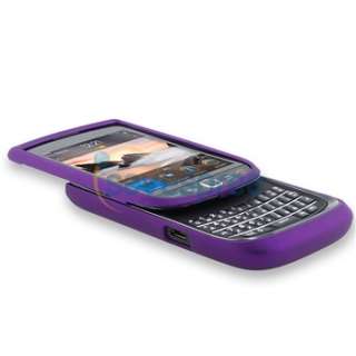 For Blackberry 9800 Purple Case Cover+Charger+Privacy Guard New  