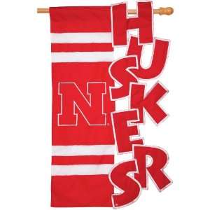  University Of Nebraska Regular Applique Sculpted Flag 