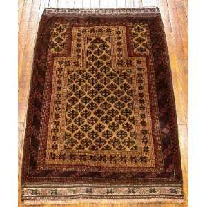   Knotted Balouch. prayer rug Persian Rug   48x211