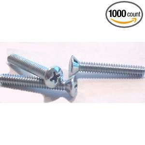 10 32 X 3 Machine Screws / Phillips / Oval Head / Steel / Zinc / 1,000 