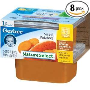 Gerber 1st Foods Sweet Potatoes, 2 Count, 2.5 Ounce Tubs (Pack of 8 