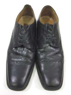TASSO ELBA Mens Black Leather Laced Dress Shoes Sz 9  