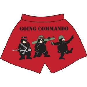  Lazy One Mens Boxers Underwear Red Going Commando Bears 