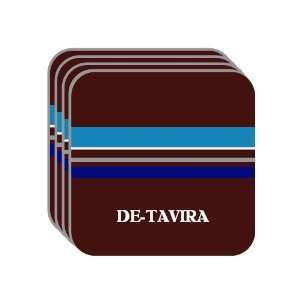 Personal Name Gift   DE TAVIRA Set of 4 Mini Mousepad Coasters (blue 