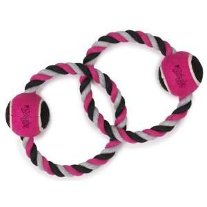  Grriggles Rope and Rubber Dog Rope Twin Loop Toy, 12 1/2 