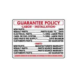 GUARANTEE POLICY  LABOR   INSTALLATION  (NEW, REBUILT, ELECTRICAL 