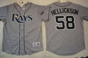 MAJESTIC Tampa Bay Rays JEREMY HELLICKSON SEWN Baseball Jersey Gray 