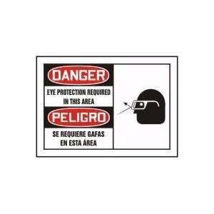 DANGER EYE PROTECTION REQUIRED IN THIS AREA (W/GRAPHIC) (BILINGUAL) 10 