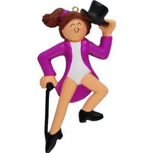 Tap Dancer Brunette Female Personalized Christmas Holiday 