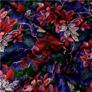 Kaufman Cotton Fabric Very Unusual Red & Navy Floral FQ  