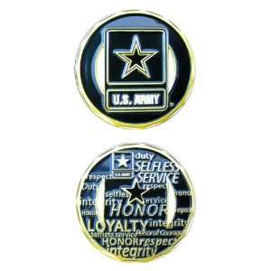  Army Values Cut Out Challenge Coin 
