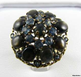   Star Sapphires & 1.14ctw Blue Sapphires   14k Gold RING A+  