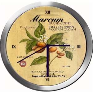  MARCUM 14 Inch Coffee Metal Clock Quartz Movement Kitchen 