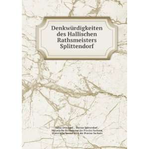 DenkwÃ¼rdigkeiten des Hallischen Rathsmeisters Splittendorf Marcus 