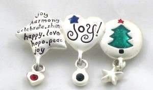 AJMC Christmas Star Heart and Tree Silvertone Pin Brooch  