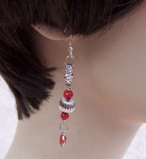 Bollywood Asian belly dance necklace earring set red  