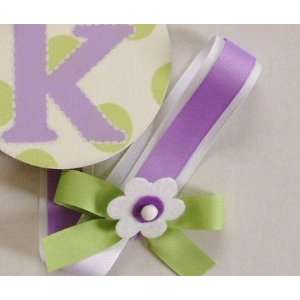   round wall letter hair bow holder   sprout lavender