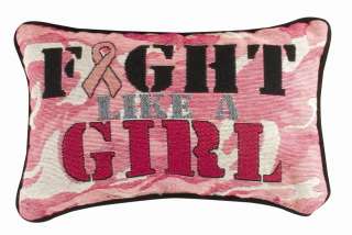 Fight Like Girl Breast Cancer Aware Message Pillow USA  