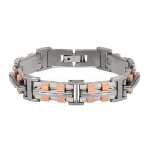  Amazing Mens Titanium Pink Inlay Bracelet 8 Inch B/New 