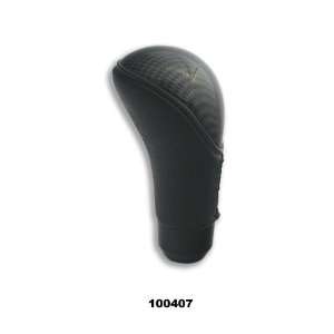 Universal Direct Fit Gear Shift Knob; Manual; Black Leather/Carbon;