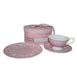  Ashdene Chantilly Tea Cup, Saucer and Plate Set / Pink and 