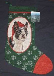 BOSTON TERRIER Tapestry Christmas Stocking ~ Picken  
