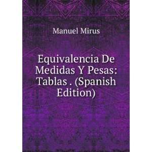  Equivalencia De Medidas Y Pesas Tablas . (Spanish Edition 