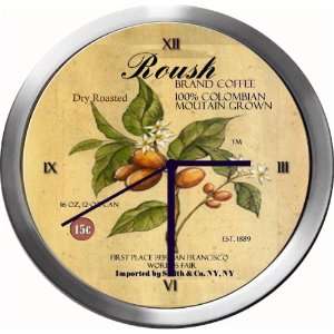  ROUSH 14 Inch Coffee Metal Clock Quartz Movement Kitchen 