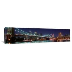  Brooklyn Bridge at Night   Gallery Wrapped Canvas   Museum 
