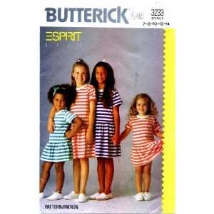  Butterick 3233 Sewing Pattern Esprit Girls Pullover Dress 