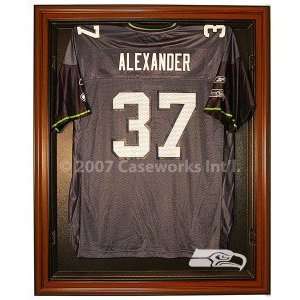 Seattle Seahawks Cabinet Style Jersey Display Case   Brown  