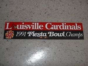 Louisville Cardinals Football 1991 Fiesta Bowl Champs Bumper sticker 