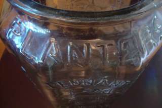 ANTIQUE VINTAGE 1930s PLANTERS PEANUT GLASS STORE JAR EXCELLANT 