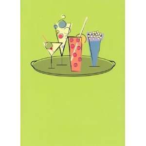  Cocktails, Note Card by Sybille Lichtenstein, 4.75x6.75 
