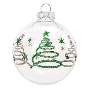  Swirling Trees Clear Glass Ornament