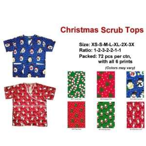 Scrub Tops with Christmas Prints Case Pack 72 Everything 