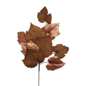  Natures Peace Copper Colored Velvet Glitter Grape Leaves 