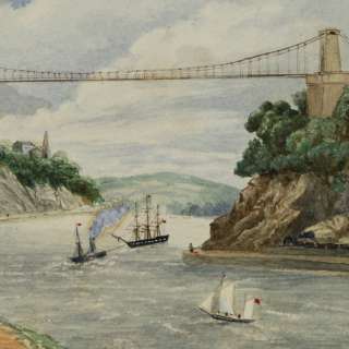 Morgan Clifton Suspension Bridge Antique Painting  