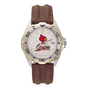 Louisville Cardinals Mens All Star Leather Watch/Stainless 