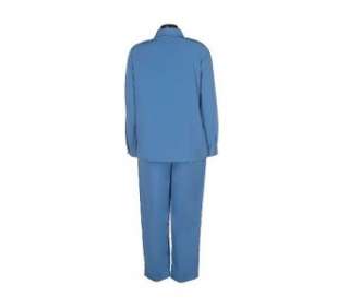 NEW Susan Graver Peachskin Shirt & Pull on Pants BLUE/S  
