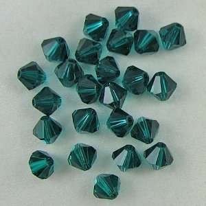  24 6mm Swarovski crystal bicone 5301 Emerald beads